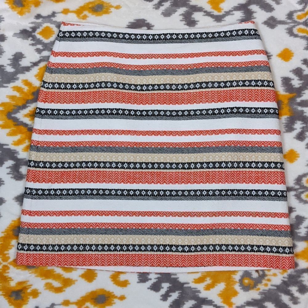Ann Taylor Multicolor Striped Midi Skirt